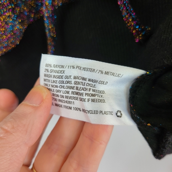 Wild Fable Metallic Hooded Long Sleeve Top XS - Picture 4 of 4